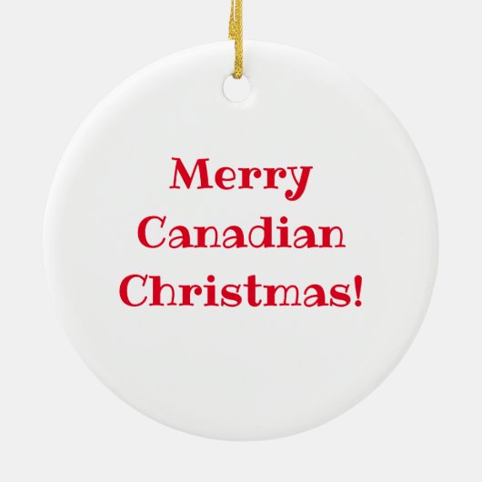 Merry Canadian Flag Kerstboom Keramisch Ornament (Achterkant)