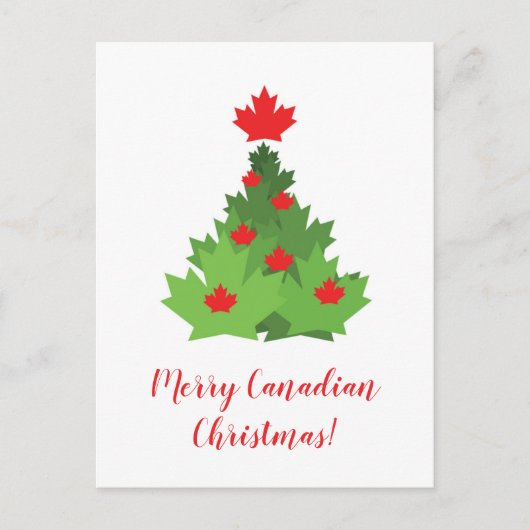 Merry Canadian Flag Maple Leaf kerstboom Briefkaart (Voorkant)