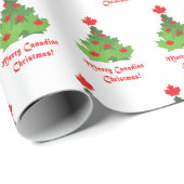 Merry Canadian Flag Maple Leaf kerstboom Cadeaupapier (Rol Hoek)