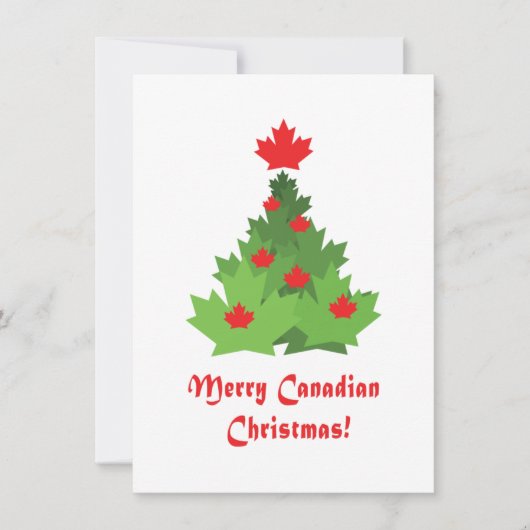 Merry Canadian Flag Maple Leaf kerstboom Feestdagenkaart (Voorkant)