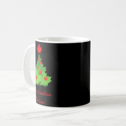 Merry Canadian Maple Leaf Flag Christmas  Koffiemok (Voorkant links)
