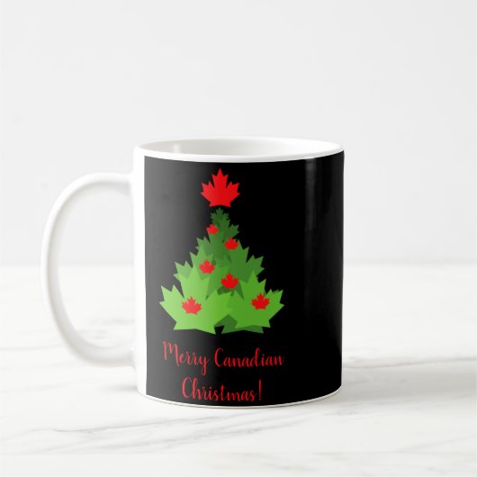 Merry Canadian Maple Leaf Flag Christmas  Koffiemok (Links)