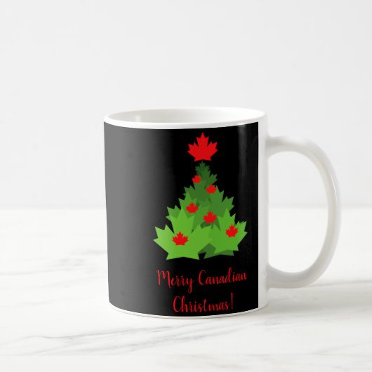 Merry Canadian Maple Leaf Flag Christmas  Koffiemok (Rechts)