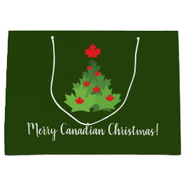 Merry Canadian Maple Leaf Flag Kerstmis Groot Cadeauzakje