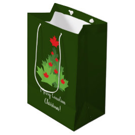 Merry Canadian Maple Leaf Flag Kerstmis Medium Cadeauzakje