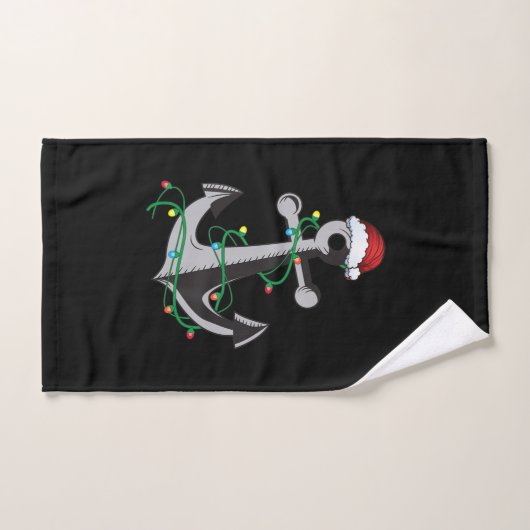Merry Captain Santa Xmas Light Anchor Kerstmis Handdoek (Handdoek)