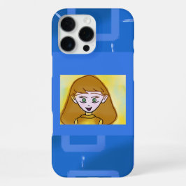 Merry Cartoon Blue Geometrische telefoonhoes iPhone 16 Pro Max Hoesje