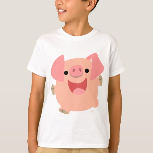 Merry Cartoon Pig children T shirt (Voorkant)