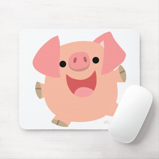 Merry Cartoon Pig mousepad Muismat (Met muis)
