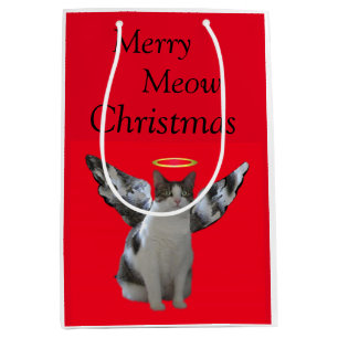 Merry Cat Angel kerst Medium Cadeauzakje