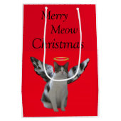 Merry Cat Angel kerst Medium Cadeauzakje (Achterkant)