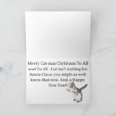 Merry Cat-mas Christmas Cute Adorable Kitten Xmas Feestdagen Kaart (Binnen)