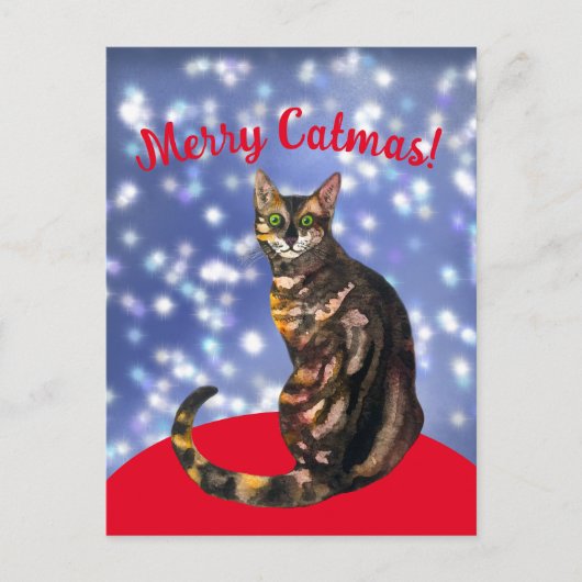 Merry Catmas, bengaals Briefkaart van katten (Voorkant)