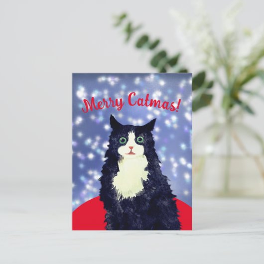 Merry Catmas Briefkaart (Staand voorkant)