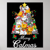 Merry Catmas Cat Christmas Tree Cat Lover  Poster (Voorkant)
