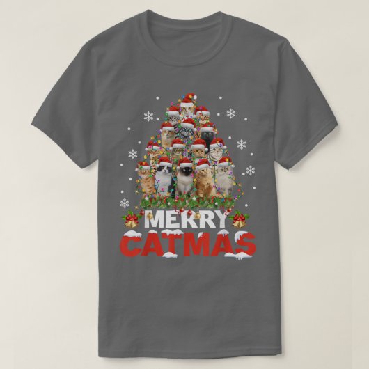 Merry Catmas Cat Kerstmis Pajama's Ugly Sweat T-shirt (Design voorkant)
