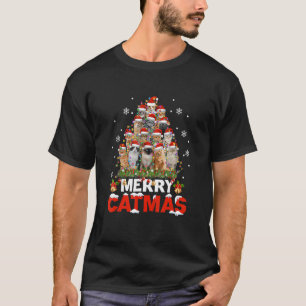 Merry Catmas Cat Kerstmis Pajamas X mas Ugly Wome T-shirt
