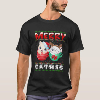 Merry Catmas Cat Ugly Funny Cat Kerstkat Love T-shirt
