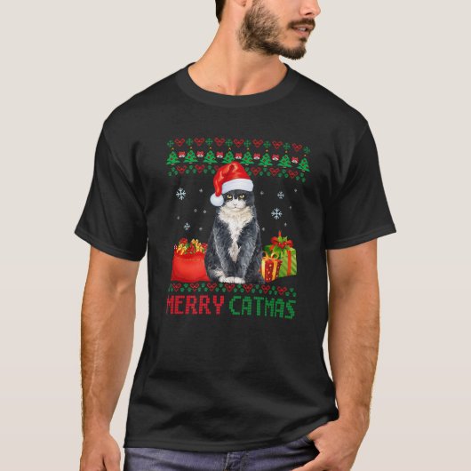 Merry Catmas Cat Ugly kerst British Shorthair T-shirt (Voorkant)