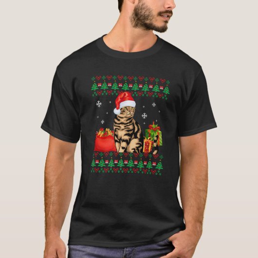 Merry Catmas Cat Ugly kerst Toyger mama papa T-shirt (Voorkant)