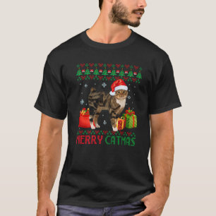 Merry Catmas Cat Ugly Kerstmanx Catt mam Pap T-shirt