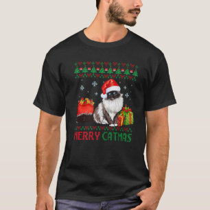 Merry Catmas Cat Ugly Kerstmis Birman papa T-shirt