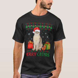 Merry Catmas Cat Ugly Kerstmis Birmilla papa T-shirt