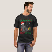 Merry Catmas Cat Ugly Kerstmis Chartreux mama Pap T-shirt (Voorkant volledig)