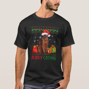 Merry Catmas Cat Ugly Kerstmis Havana Brown mama D T-shirt