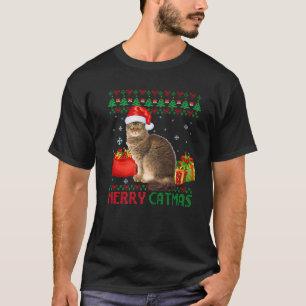 Merry Catmas Cat Ugly Kerstmis Laperm Cat Mam Pap T-shirt