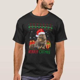 Merry Catmas Cat Ugly Kerstmis Munchkin Cat Ma D T-shirt