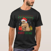 Merry Catmas Cat Ugly Kerstmis Selkirk Rex Cat Mo T-shirt (Voorkant)