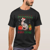 Merry Catmas Cat Ugly Kerstmis Sphynx mam Pap T-shirt (Voorkant)