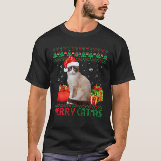 Merry Catmas Cat Ugly Kerstmis Tonki mam Pap T-shirt