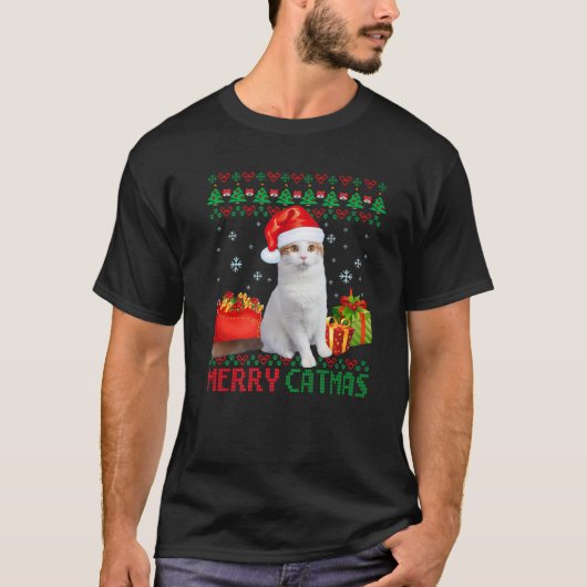 Merry Catmas Cat Ugly Kerstmis Turks Van Mam Da T-shirt (Voorkant)
