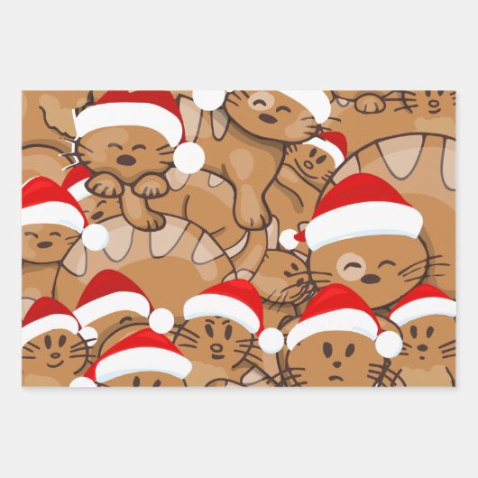 Merry Catmas Cats Ugly KerstSweater Inpakpapier Vel (Voorkant 3)