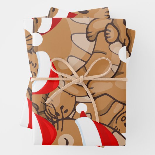 Merry Catmas Cats Ugly KerstSweater Inpakpapier Vel (In situ)