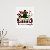 MERRY CATMAS, Cute Cat kerstcadeau, X-mas Cat Poster (Keuken)