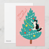 Merry Catmas - Een Spinnende kerstklim Feestdagenkaart (Voorkant / Achterkant)