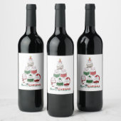 Merry Catmas Eten en Drank Etiket Set (Flessen)