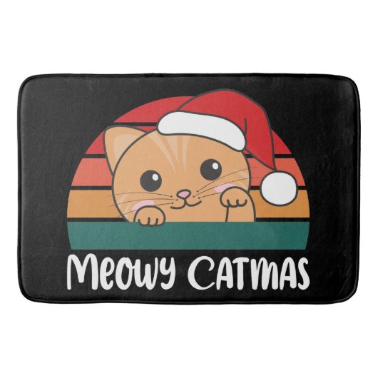 Merry Catmas Funny Cat Kerstmis Badmat (Voorkant)