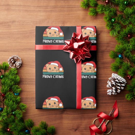 Merry Catmas Funny Cat Kerstmis Cadeaupapier (Feestdagen Geschenken)