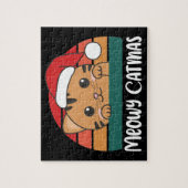 Merry Catmas Funny Cat Kerstmis gejun Jigzaag Puzz Legpuzzel (Verticaal)