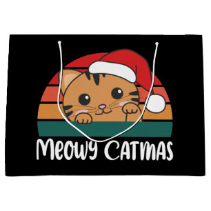 Merry Catmas Funny Cat Kerstmis Grote Gift Ba Groot Cadeauzakje