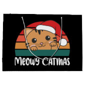 Merry Catmas Funny Cat Kerstmis Grote Gift Ba Groot Cadeauzakje (Achterkant)