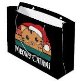 Merry Catmas Funny Cat Kerstmis Grote Gift Ba Groot Cadeauzakje (Achterkant Gekanteld)