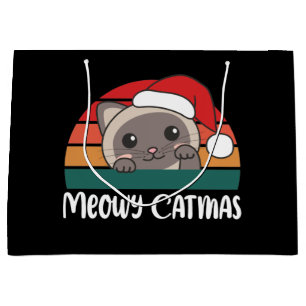 Merry Catmas Funny Cat Kerstmis Grote Gift Ba Groot Cadeauzakje