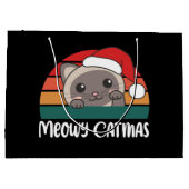 Merry Catmas Funny Cat Kerstmis Grote Gift Ba Groot Cadeauzakje (Achterkant)