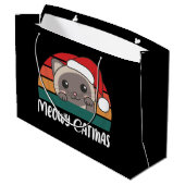 Merry Catmas Funny Cat Kerstmis Grote Gift Ba Groot Cadeauzakje (Achterkant Gekanteld)