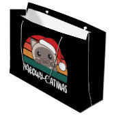 Merry Catmas Funny Cat Kerstmis Grote Gift Ba Groot Cadeauzakje (Voorkant Gekanteld)
